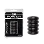 Эрекционное кольцо многоярусное Chisa GK Power, с рельефом, черный