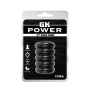 Эрекционное кольцо многоярусное Chisa GK Power, с рельефом, черный