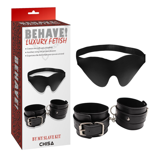 Набор для БДСМ маска и наручники Chisa Behave Luxury Fetish черный