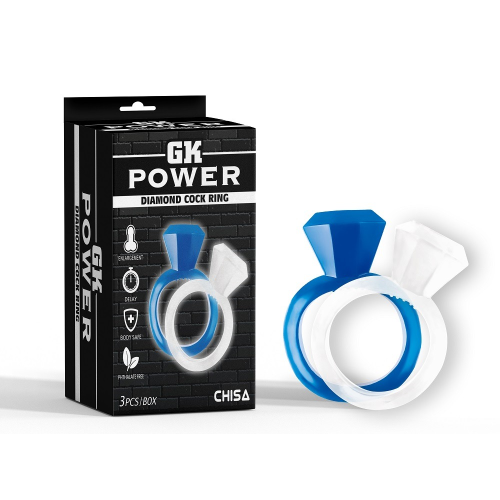 Набор эрекционных колец Chisa GK Power Diamond Cock Ring в виде колец с брильянтами, 2 шт.