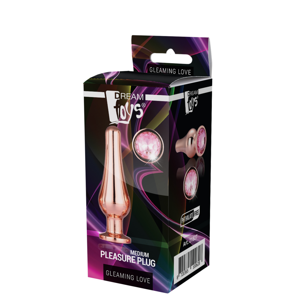 DT21827 Анальная пробка конической формы Dream Toys GLEAMING LOVE ROSE GOLD PLEASURE PLUG M
