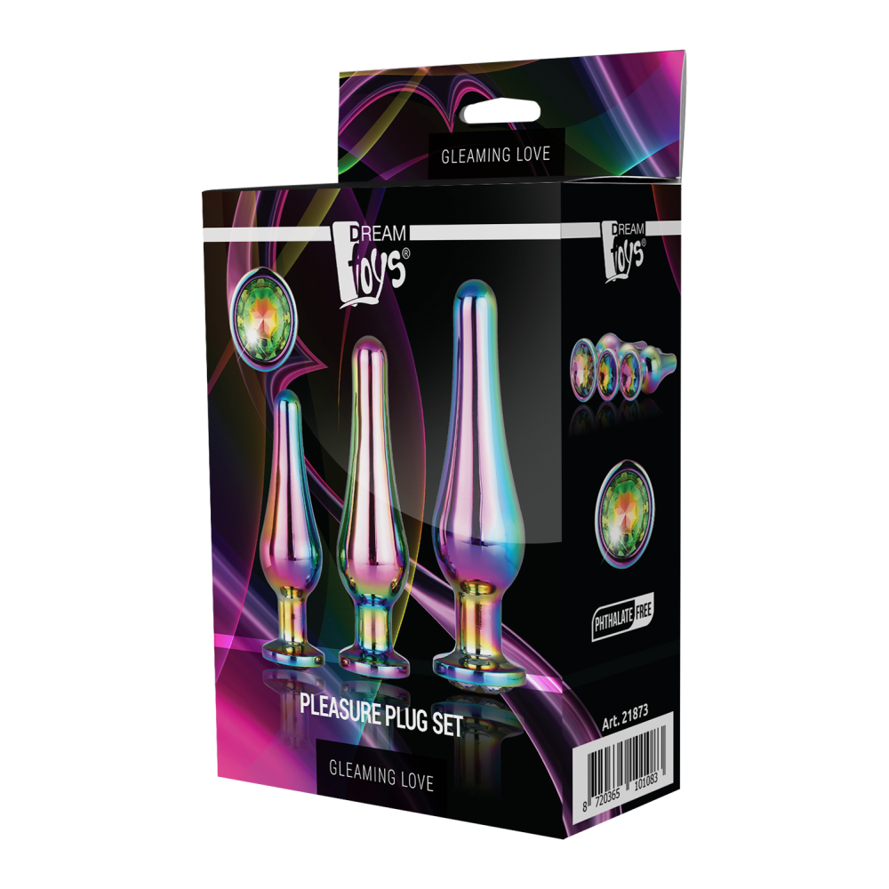 DT21873 Набор анальных пробок конической формы Dream Toys GLEAMING LOVE PLEASURE SET MULTICOLOUR