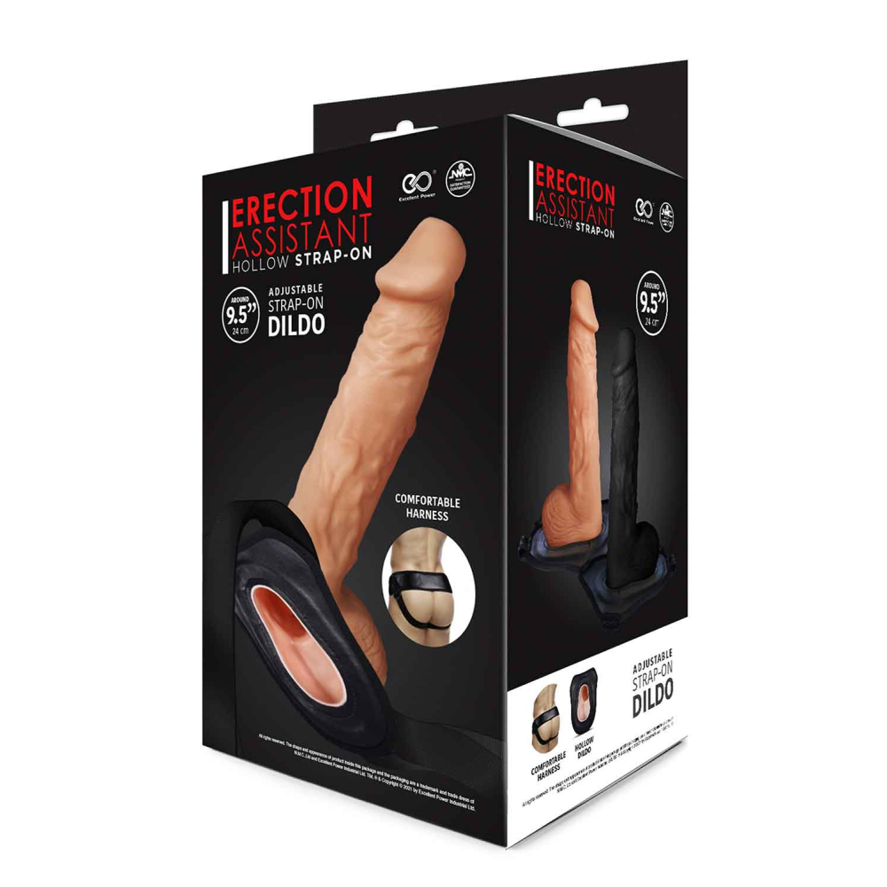 T111888 Страпон мужской полый NMC LUST 9.5INCH HOLLOW STRAP-ON FLESH