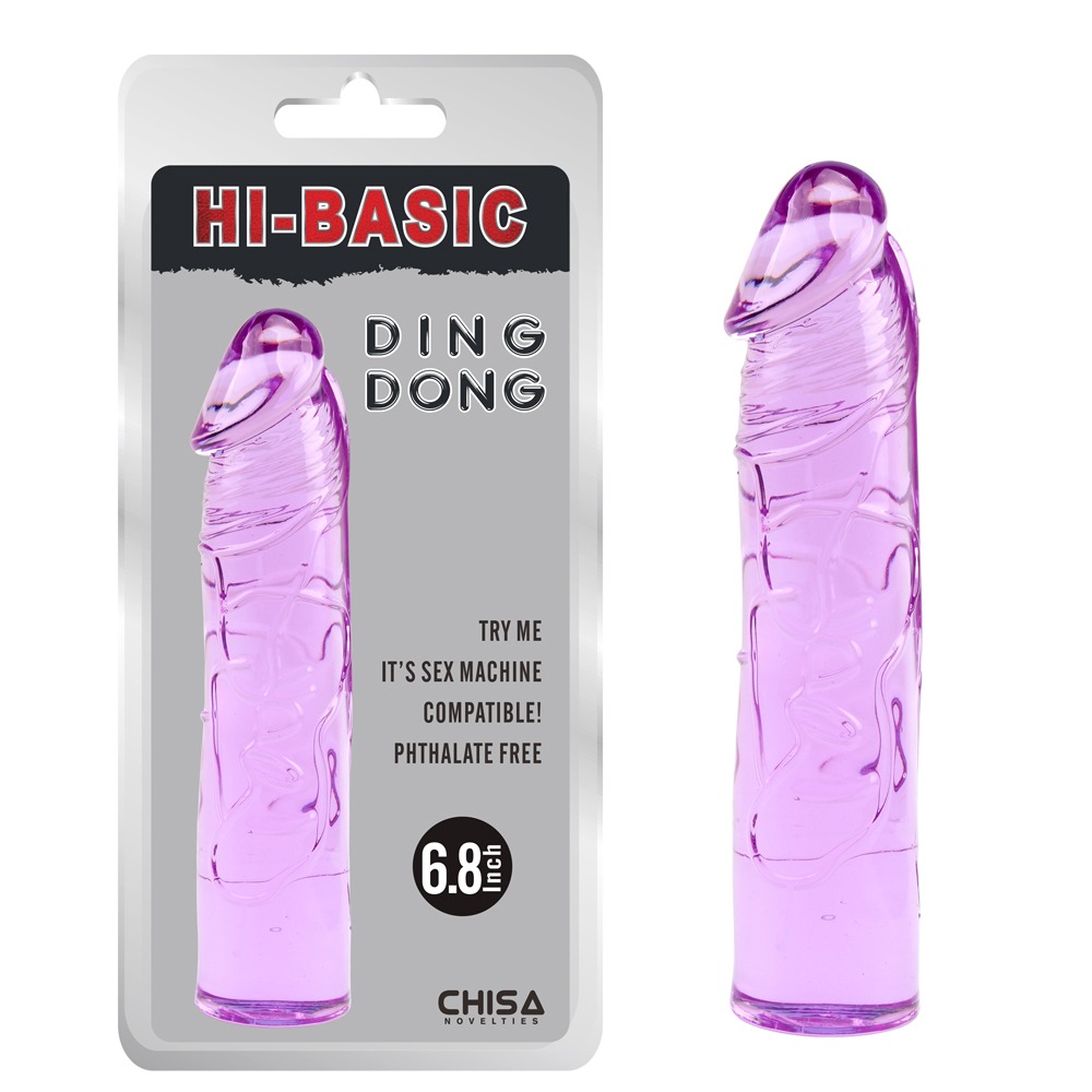 Фаллоимитатор прозрачный из геля Chisa Hi Basic, фиолетовый