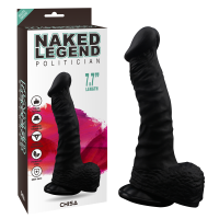 Фаллоимитатор с мошонкой на присоске Chisa Naked Legend, черный