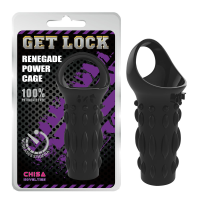 Насадка с кольцом для мошонки Chisa Get Lock Renegade Power Cage, черная