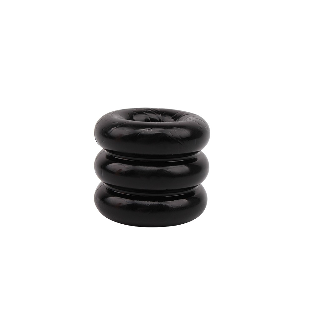 Широкое эрекционное кольцо из трех ярусов Chisa GK Power Triad Cock Ring, черное