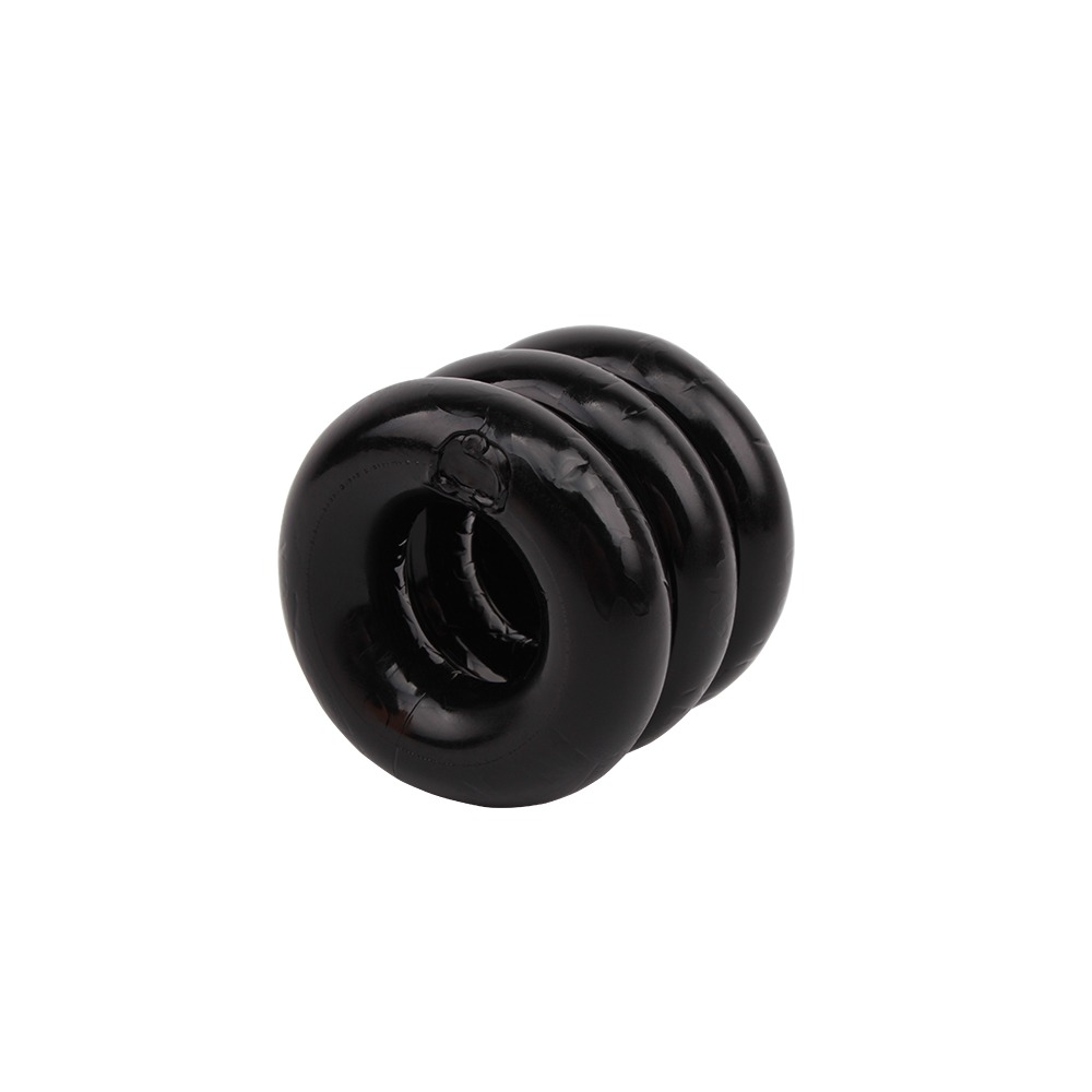 Широкое эрекционное кольцо из трех ярусов Chisa GK Power Triad Cock Ring, черное