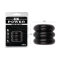 Широкое эрекционное кольцо из трех ярусов Chisa GK Power Triad Cock Ring, черное