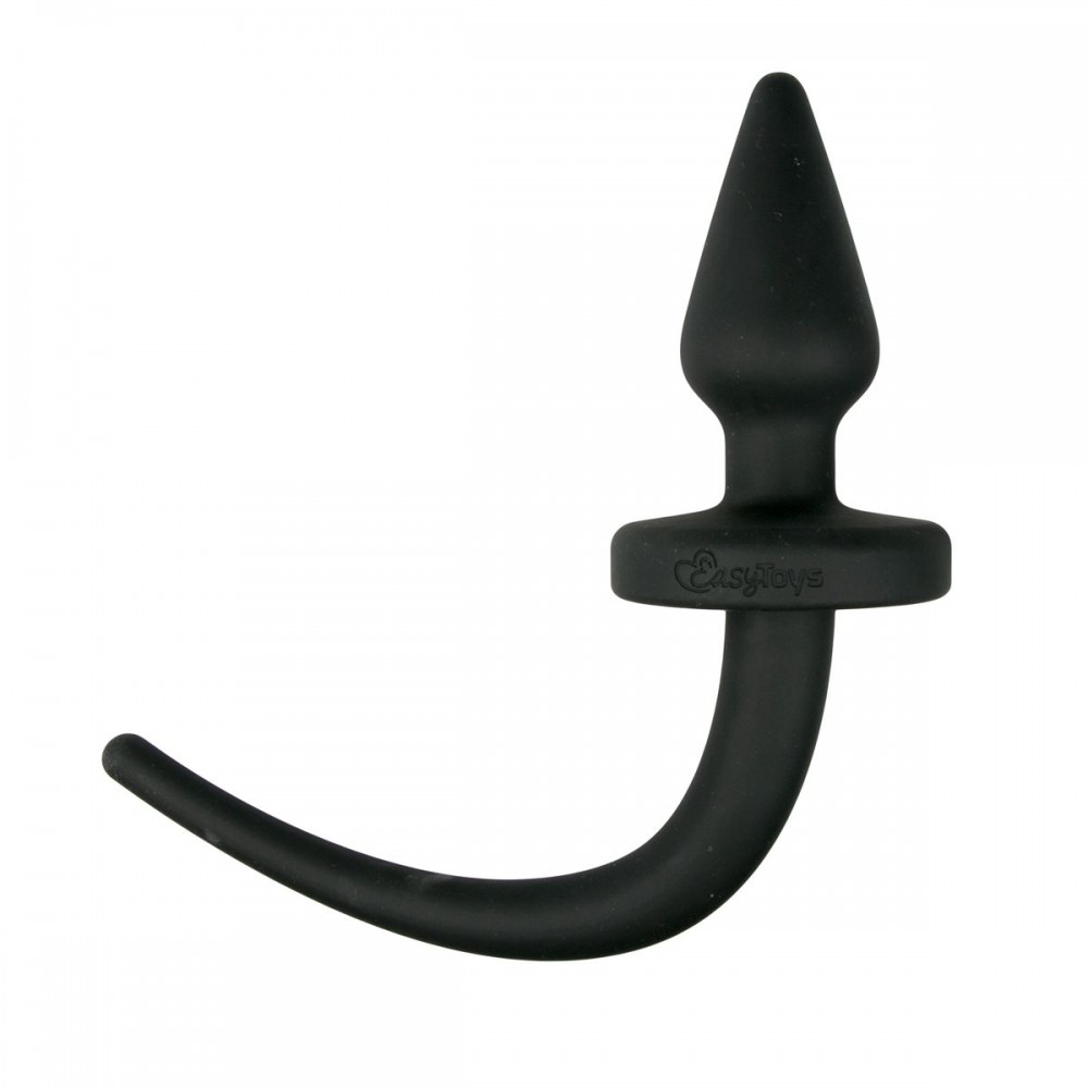 Анальная пробка силиконовая с имитацией собачьего хвоста Easytoys Dog Tail Plug 30 см, черная