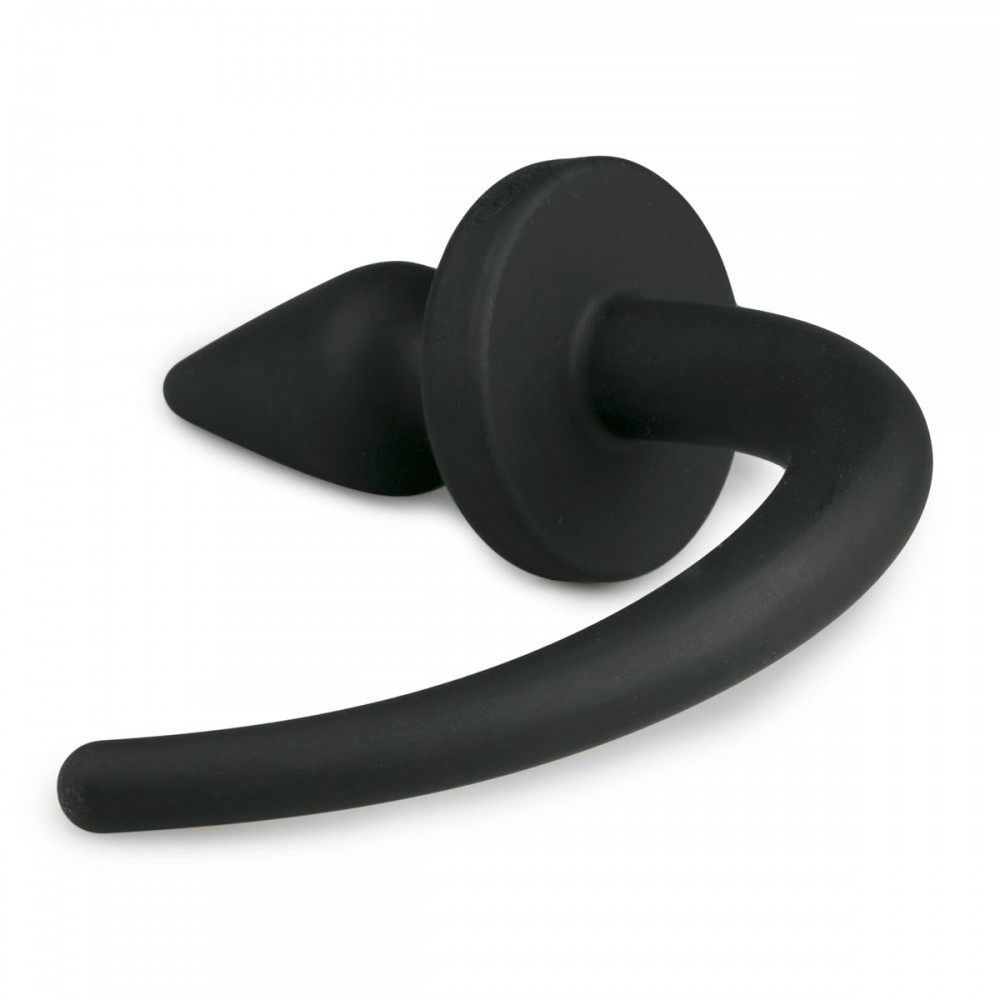 Анальная пробка силиконовая с имитацией собачьего хвоста Easytoys Dog Tail Plug 30 см, черная