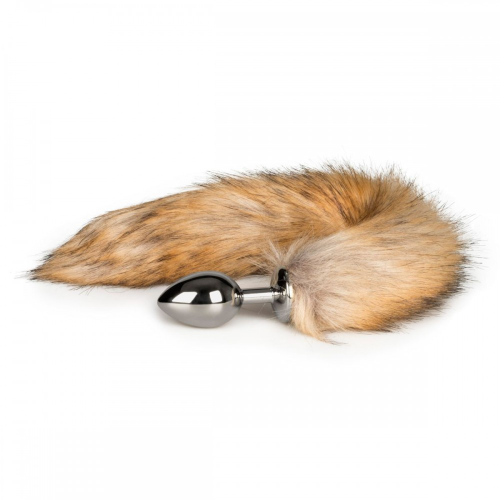 Анальная пробка M Silver с хвостиком с Easy Toys Fox