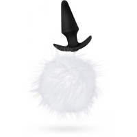 T330675 Анальная пробка с помпоном POM PLUGS FUR POM POM WHITE