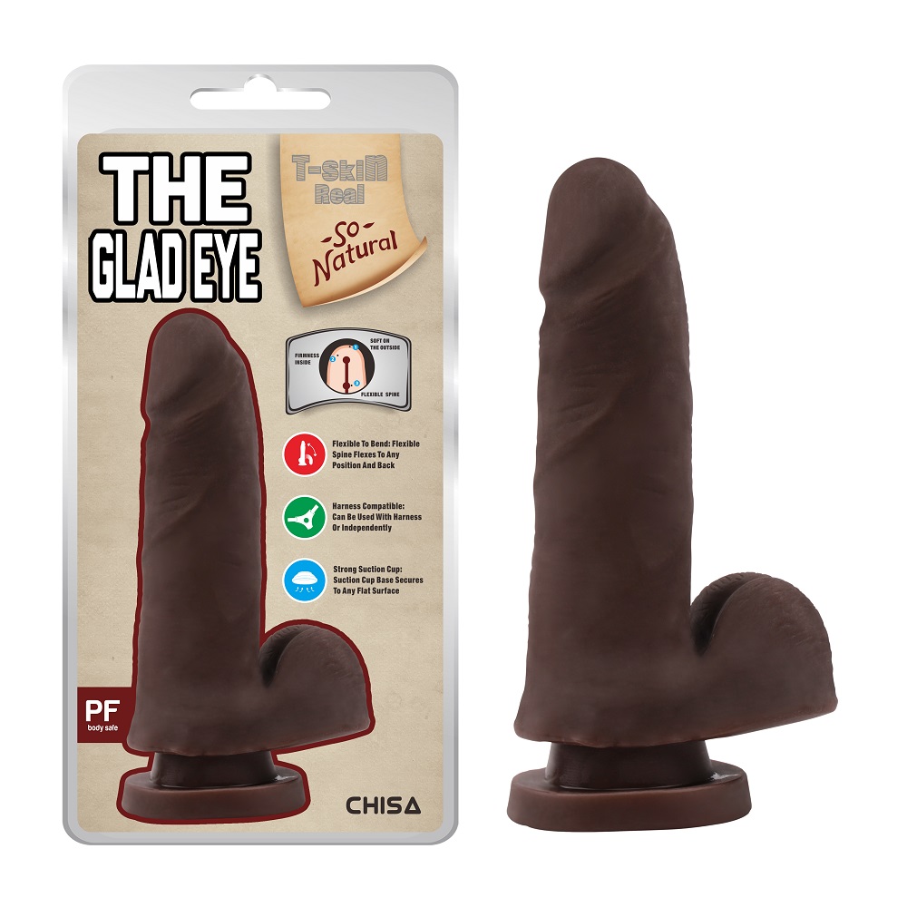 Фаллоимитатор с хребтом Chisa T-skin ReaL The Glad Eye, коричневый