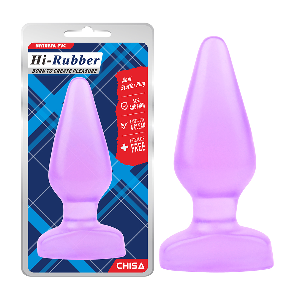 Анальная пробка большая Chisa Hi-Rubber, фиолетовая