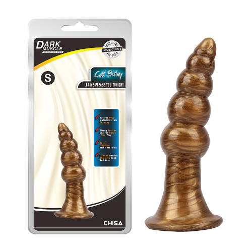 Анальная пробка в виде елочки Chisa Dark Muscle золотистая
