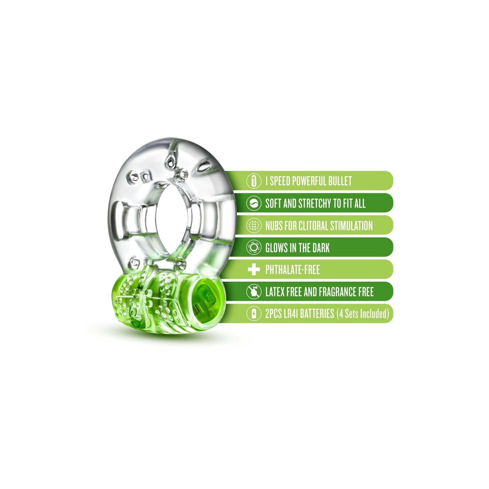 Эрекционное виброкольцо PLAY WITH ME AROUSER VIBRATING C-RING GREEN