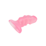 Рифленная анальная пробка Chisa Hi-Rubber Raging Mini Plug, розовая