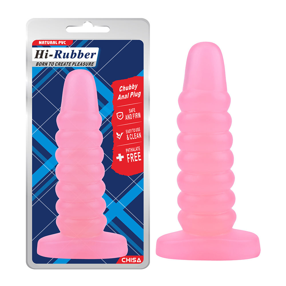 Большая анальная пробка Chisa Hi-Rubber Chubby розовая