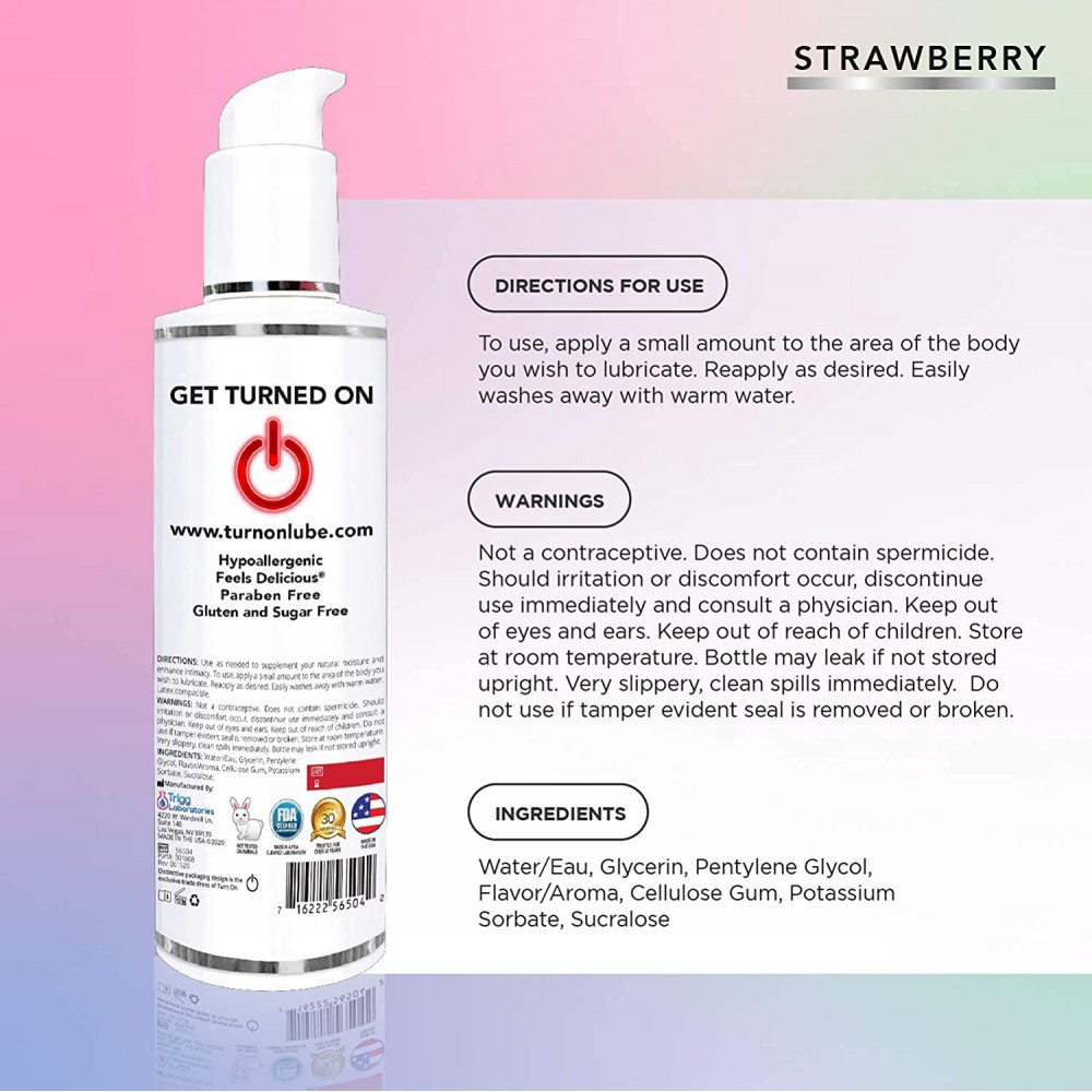 Съедобный лбрикант Wet Turn On Yummy Strawberry Flavored Lube 118 мл