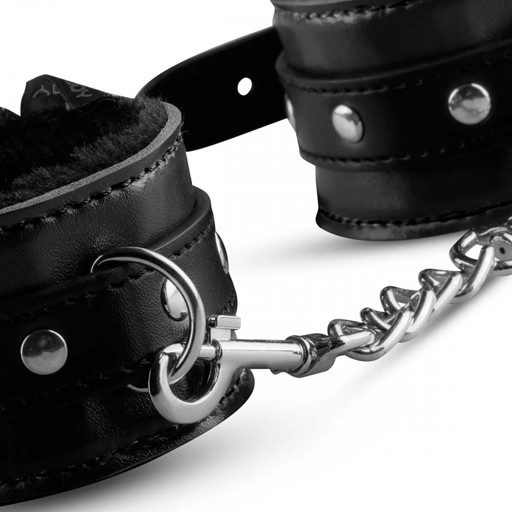 Набор для бондажа Whipped из кожи, с цепью, черный