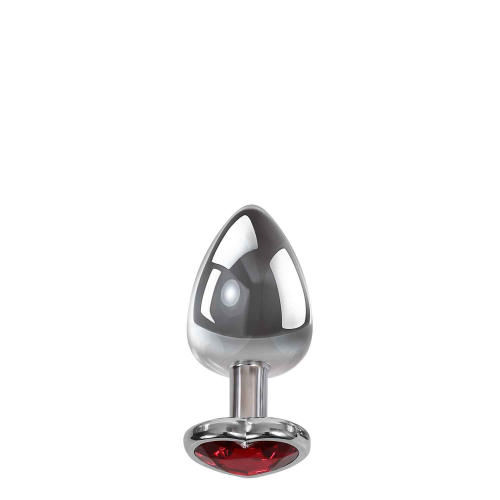 Анальная пробка с камнем A&E RED HEART GEM ANAL PLUG SMALL