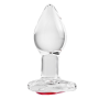 Стеклянная анальная пробка ADAM ET EVE RED HEART GEM GLASS PLUG SMALL