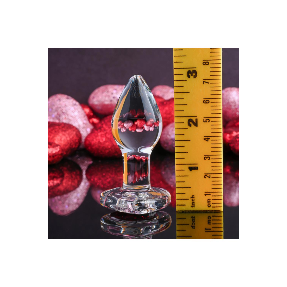 Стеклянная анальная пробка ADAM ET EVE RED HEART GEM GLASS PLUG SMALL