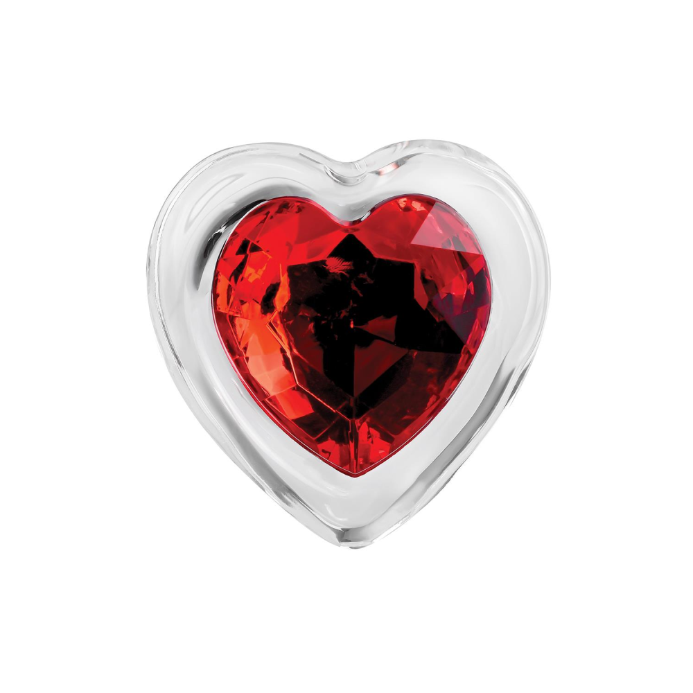 Стеклянная анальная пробка ADAM ET EVE RED HEART GEM GLASS PLUG SMALL