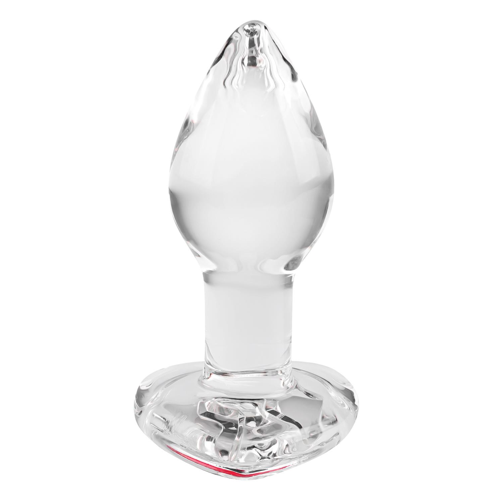 Стеклянная анальная пробка ADAM ET EVE RED HEART GEM GLASS PLUG SMALL