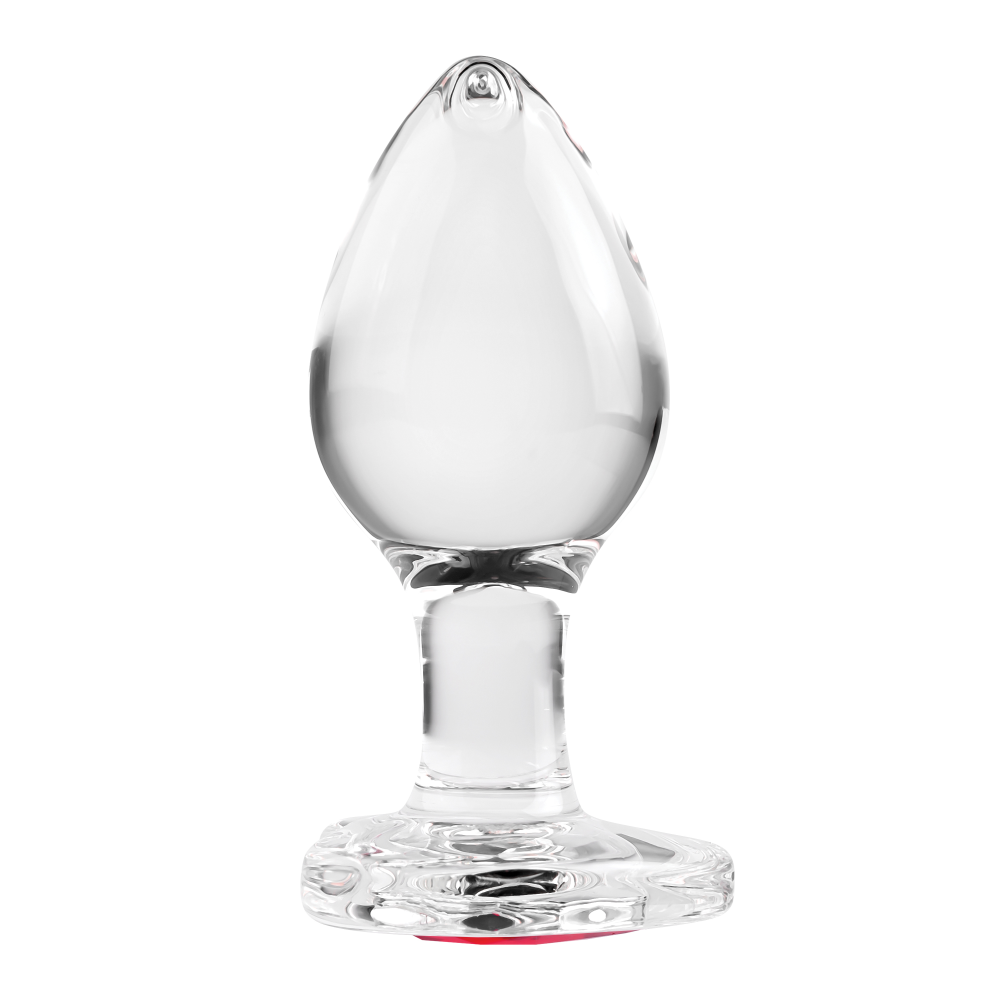 Анальная пробка стеклянная размер M ADAM ET EVE RED HEART GEM GLASS PLUG MEDIUM