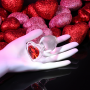 Анальная пробка стеклянная размер M ADAM ET EVE RED HEART GEM GLASS PLUG MEDIUM
