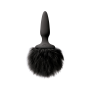 Анальная пробка с мягким пушистым хвостом кролика BUNNY TAILS MINI BLACK BLACK FUR