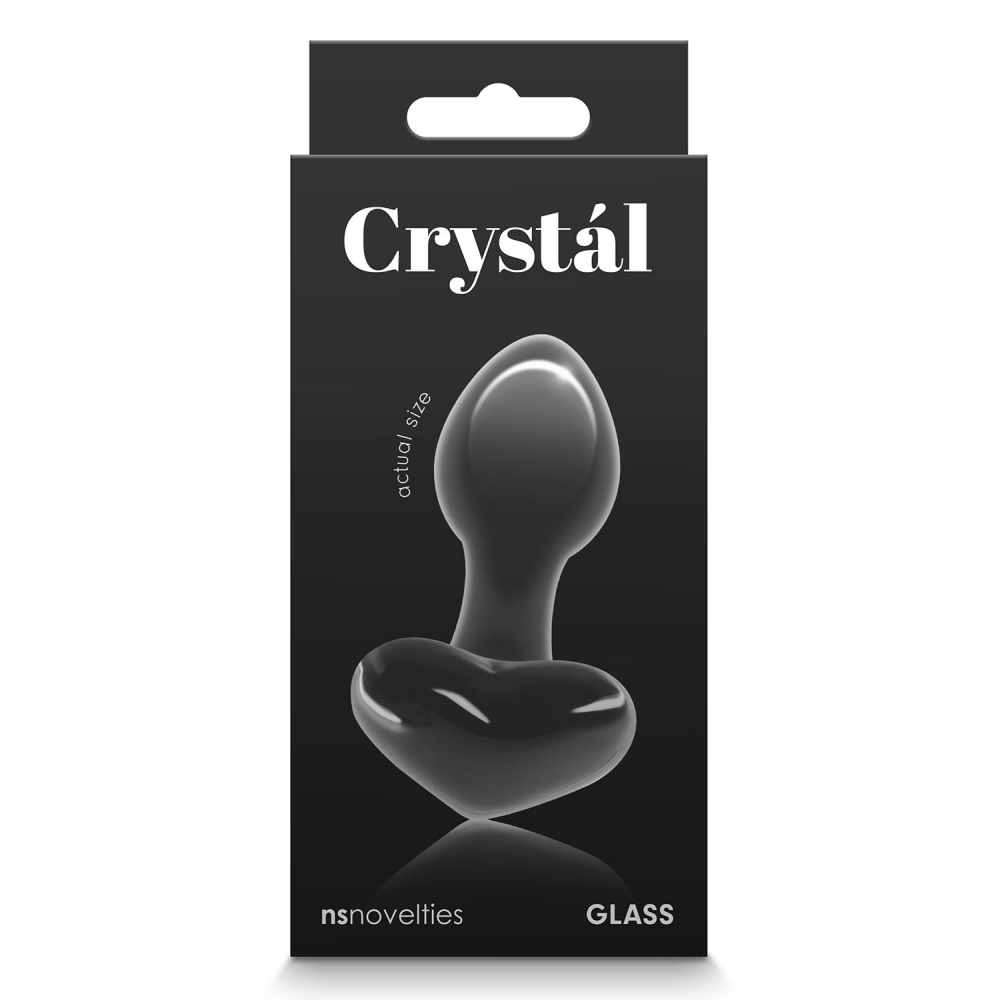 Стеклянная пробка NS Novelties CRYSTAL HEART BLACK
