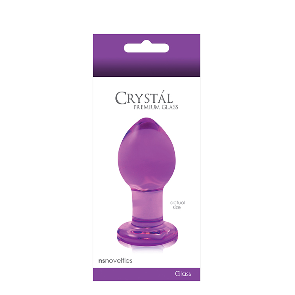 Стеклянная пробка NS Novelties Crystal Glass, фиолетовая, размер М