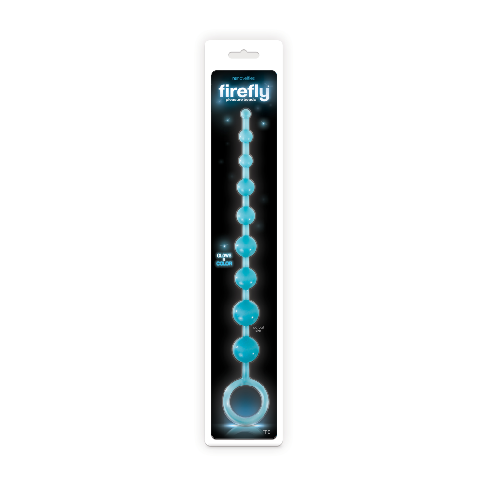 Анальные бусы светящиеся NS Novelties FIREFLY PLEASURE BEADS BLUE