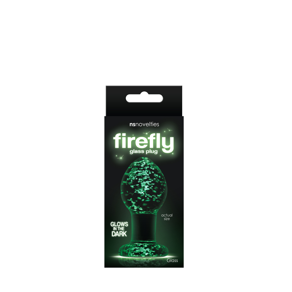 Анальная пробка стеклянная светящаяся NS Novelties FIREFLY GLASS PLUG MEDIUM CLEAR