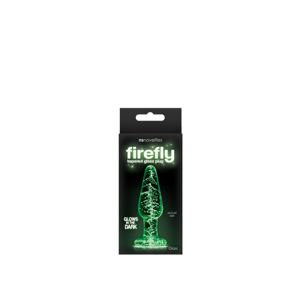 Анальная пробка стеклянная светящаяся NS Novelties FIREFLY GLASS TAPERED PLUG SMALL CLEAR