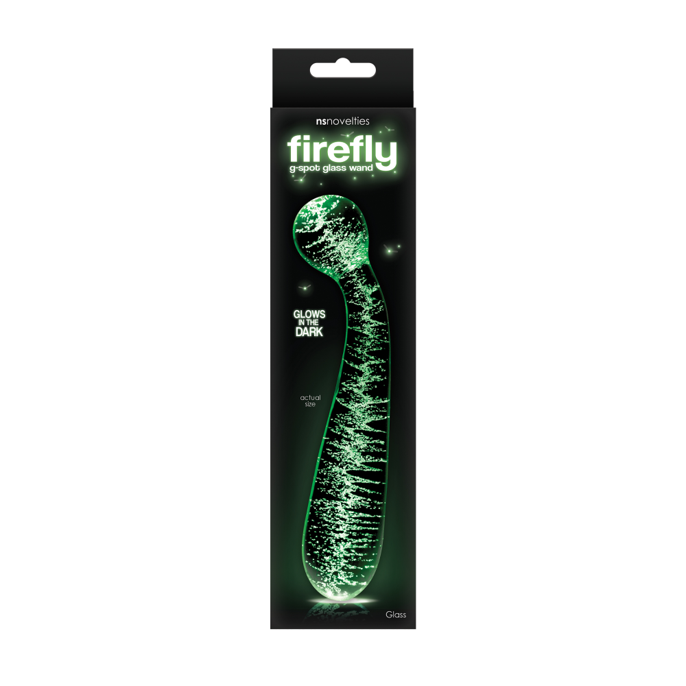 Фаллоимитатор стеклянный светящийся NS Novelties FIREFLY GLASS G SPOT GLOW WAND CLEAR