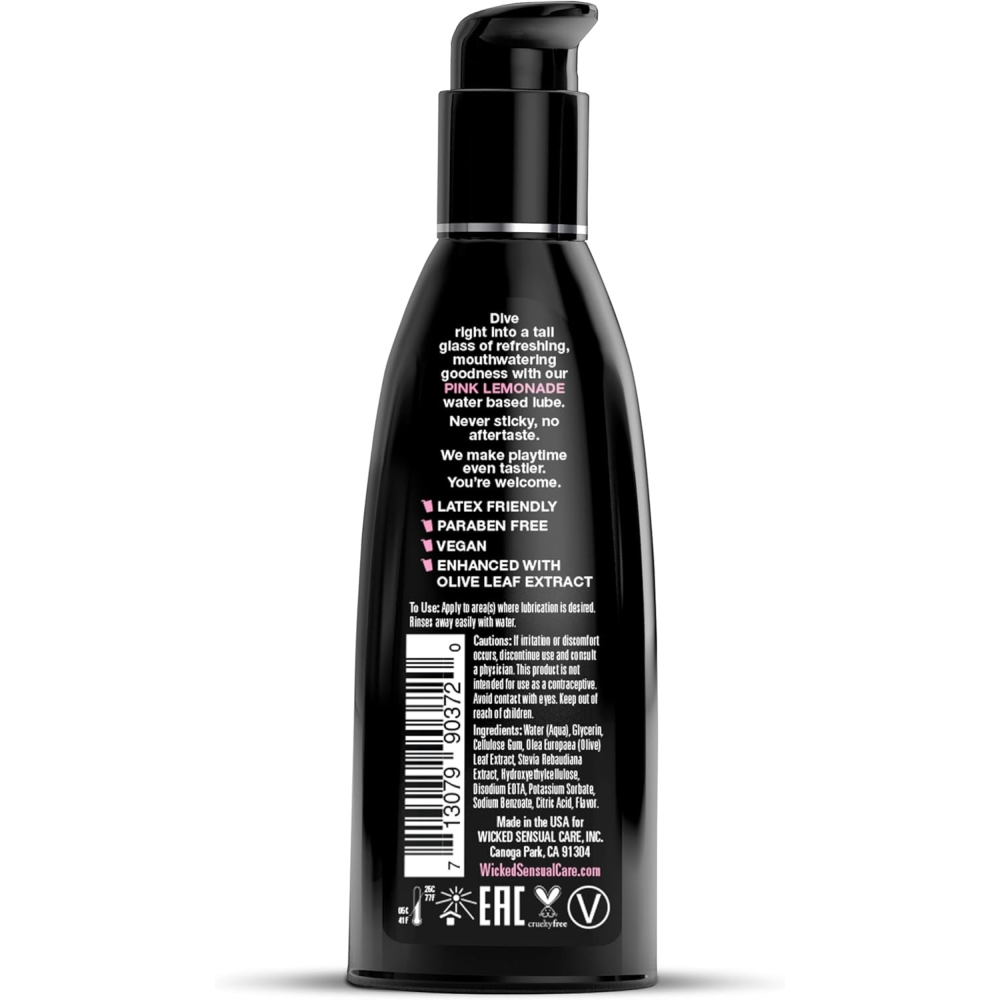 Съедобный лубрикант со вкусом лимонада WICKED AQUA PINK LEMONADE FLAVORED 60ML