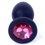 Анальная пробка с розовым камнем, силикон Jewellery