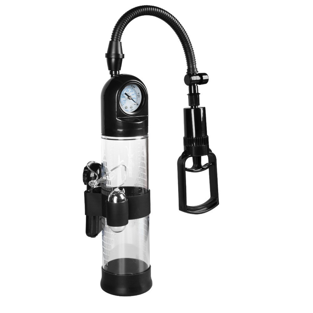 Вакуумная помпа с вибрацией Boss Series: Powerpump MASTER Vibrating - Black&Clear