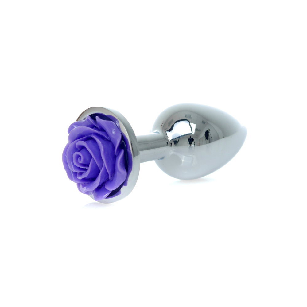 Анальная пробка с камнем в виде розы, фиолетовый Jewellery