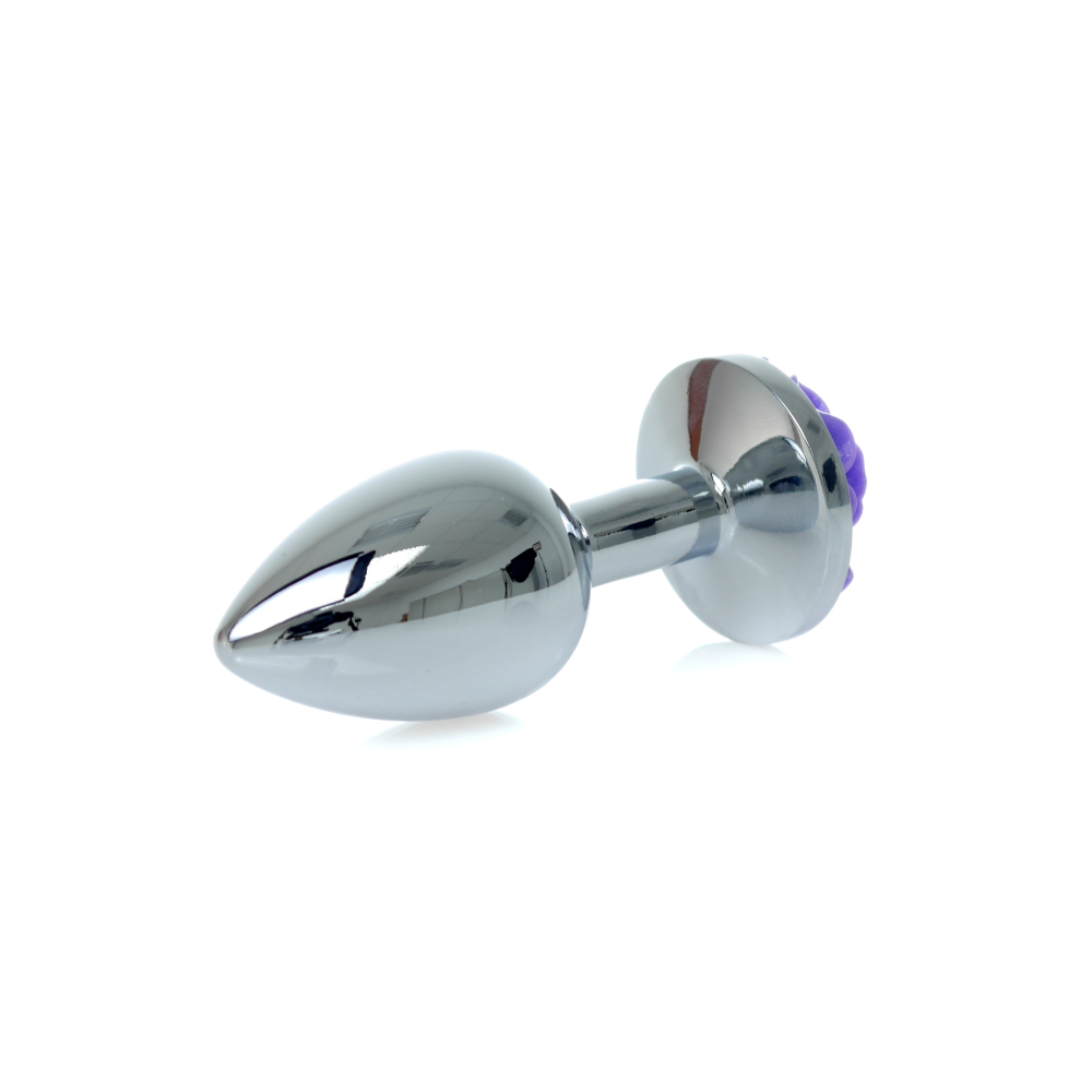 Анальная пробка с камнем в виде розы, фиолетовый Jewellery