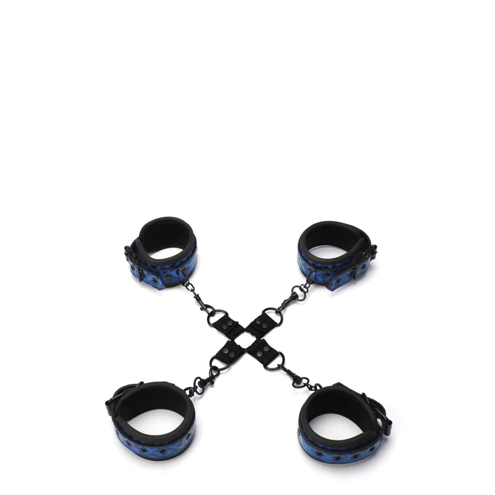 Набор манжет с пряжками для BDSM Whipsmart Deluxe Hogtie, синий