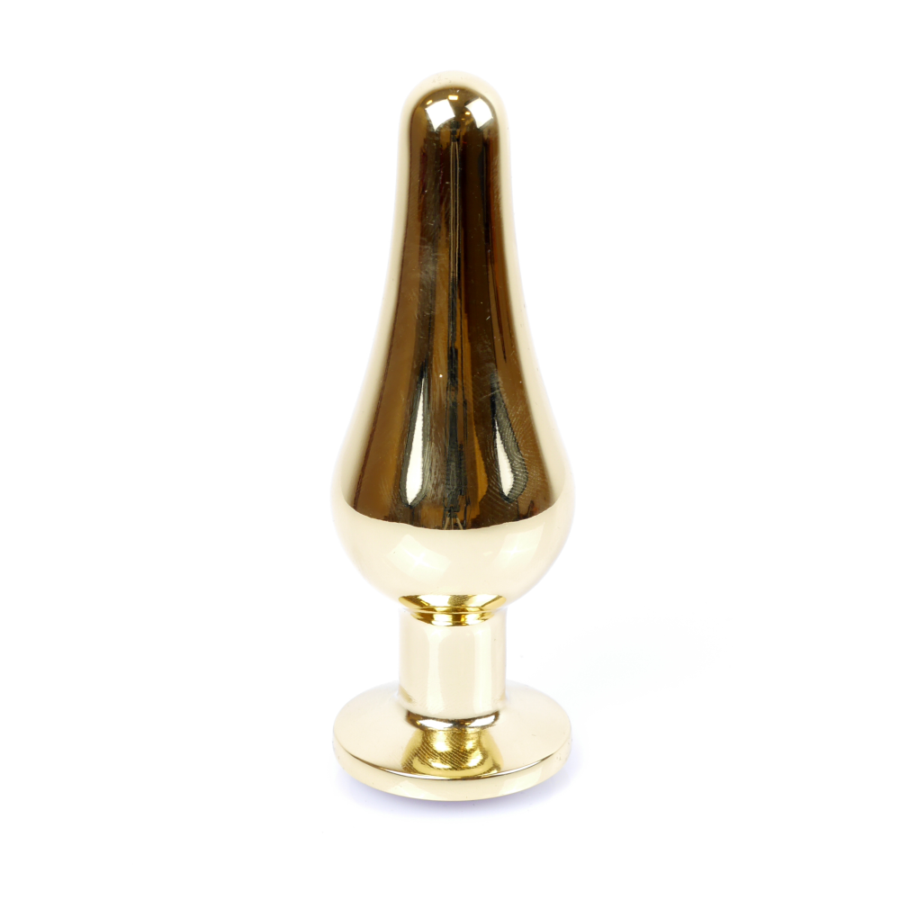 Анальная пробка с розовым камнем Plug-Jewellery Gold BUTT PLUG- Pink