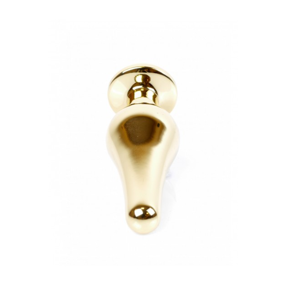 Анальная пробка с розовым камнем Plug-Jewellery Gold BUTT PLUG- Rose