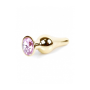 Анальная пробка с розовым камнем Plug-Jewellery Gold BUTT PLUG- Rose