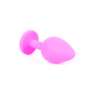 Анальная пробка с голубым кристаллом Plug-Jewellery Pink Silicon PLUG Medium- Light Blue Diamond