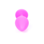 Анальная пробка с голубым кристаллом Plug-Jewellery Pink Silicon PLUG Medium- Light Blue Diamond